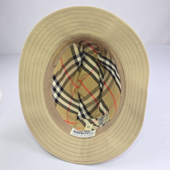 Vintage Original Burberrys of London Nova Check Bucket Rain Hat 7 1/4 - Picture 2 of 8